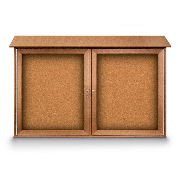 Indoor Enclosed Combo Board, 48"x36", Bronze Frame/Burgundy & Surf